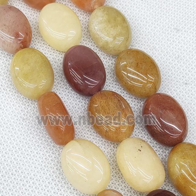 Natural Honey Jade Oval Beads Multicolor