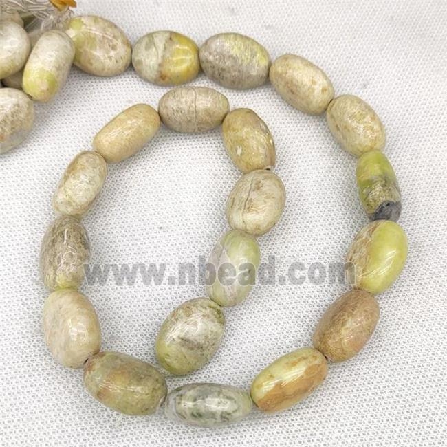 Natural Lemon Jade Oval Beads Green