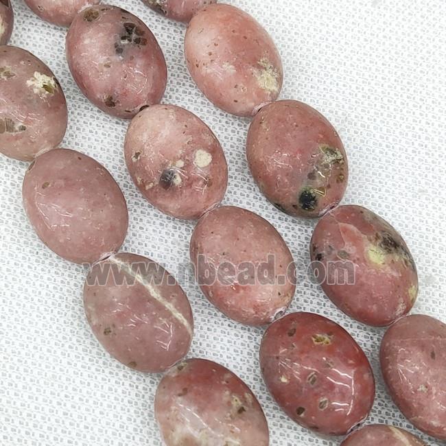 Natural Plum Blossom Jasper Oval Beads Pink