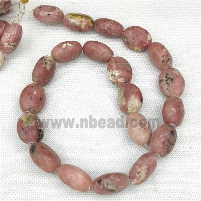 Natural Plum Blossom Jasper Oval Beads Pink