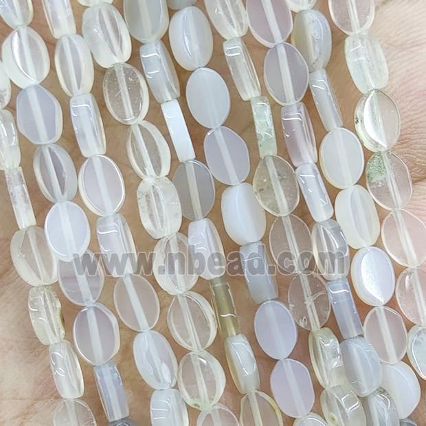 White Agate Oval Beads