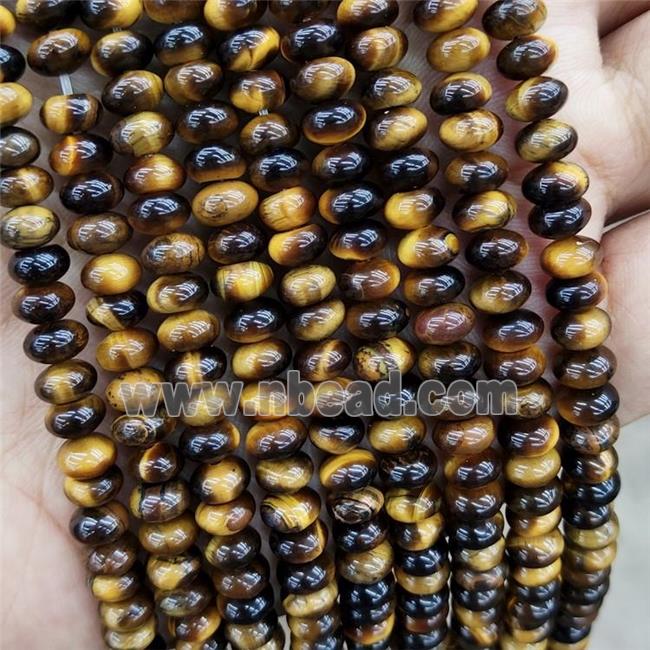 Natural Tiger Eye Stone Beads Smooth Rondelle