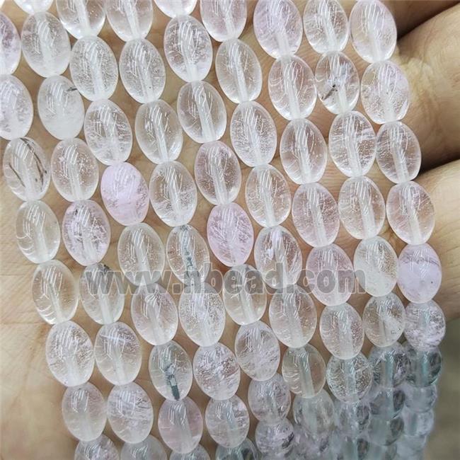 Synthetic Quartz Rice Beads Lt.pink Barrel