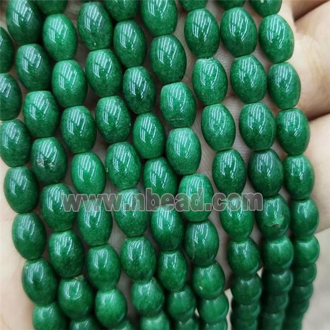 Chinese Taiwan Jadeite Rice Beads Green Dye