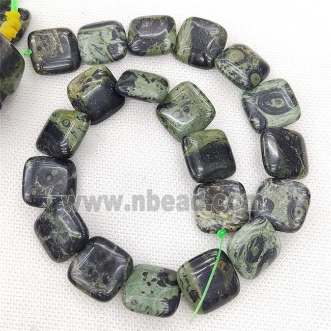 Natural Kambaba Jasper Beads Green Square