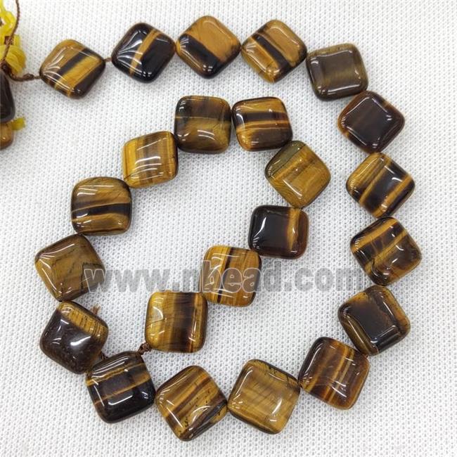 Natural Tiger Eye Stone Beads Square Corner-Drilled