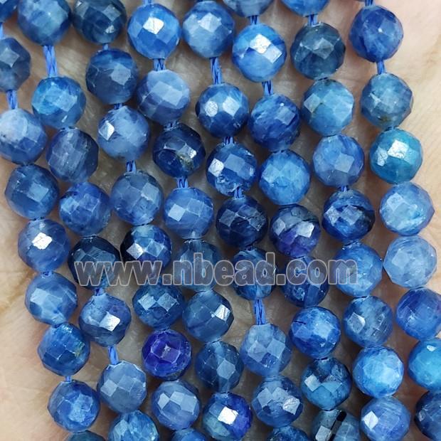 Natural Kyanite Beads Blue Faceted Round