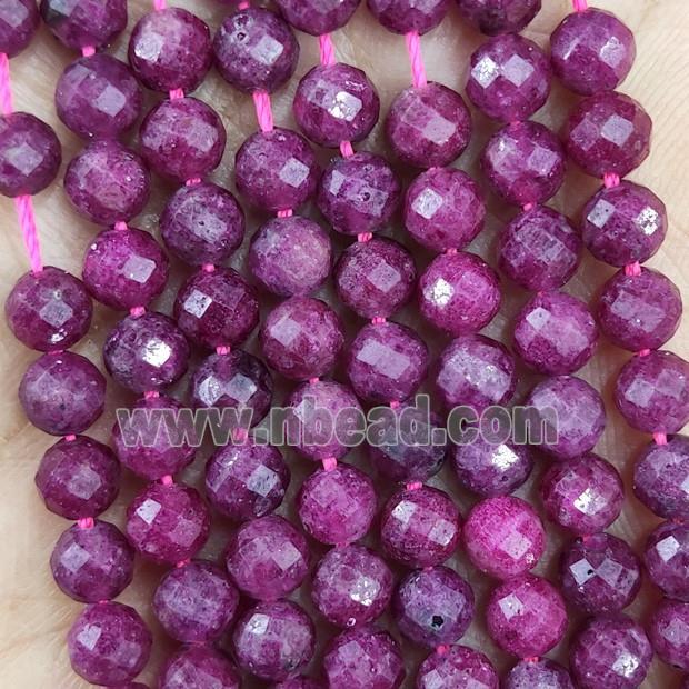 Natural Ruby Beads Faceted Round