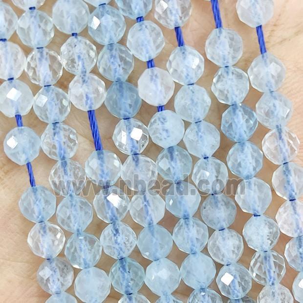 Natural Blue Aquamarine Bead A-Grade Faceted Round