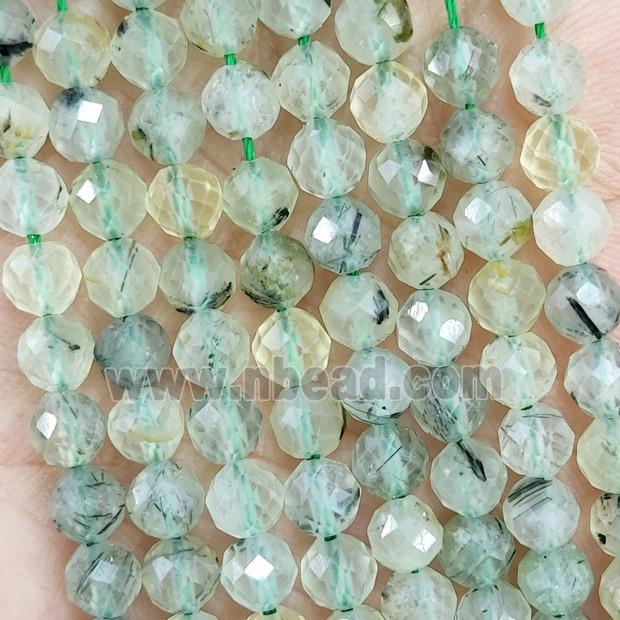 Natural Prehnite Beads Green Faceted Round