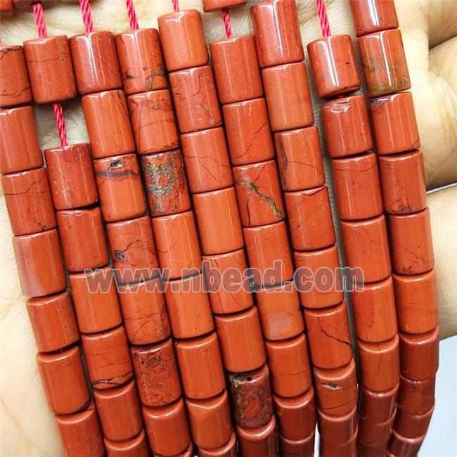 Natural Red Jasper Tube Beads