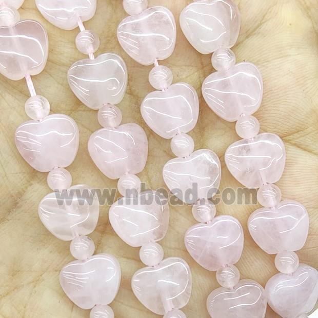 Natural Pink Rose Quartz Apple Beads