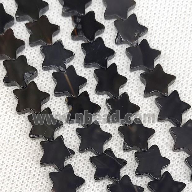 Natural Agate Star Beads Black Dye