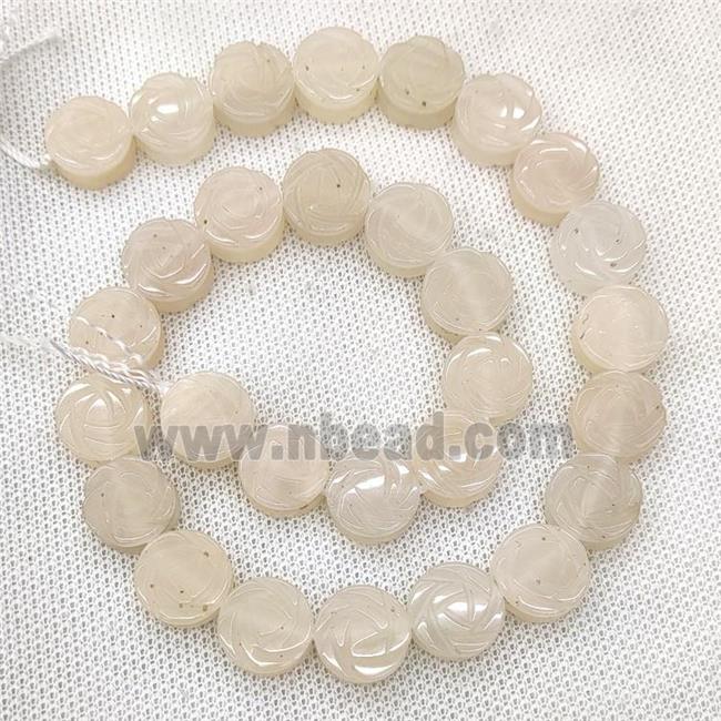 Natural Pink Aventurine Flower Beads Carved C-Grade