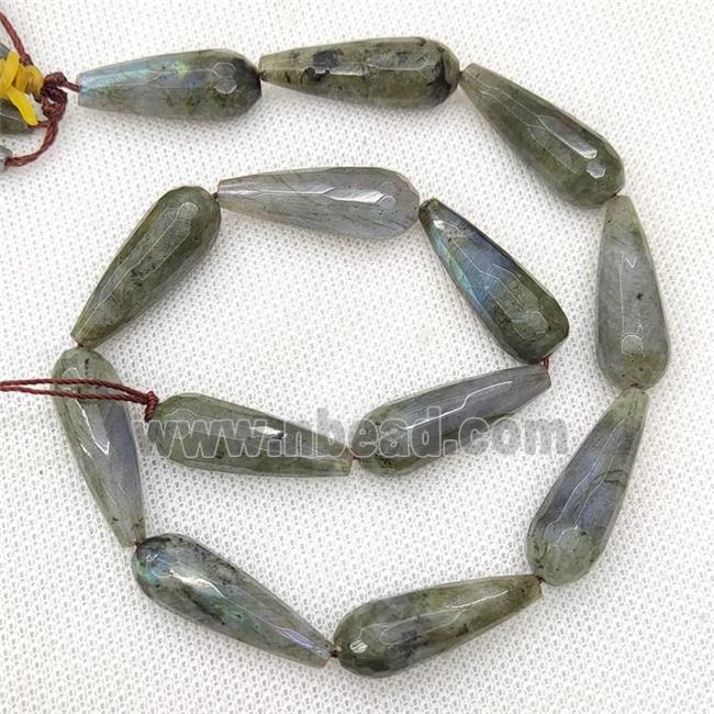 Natural Labradorite Beads Faceted Teardrop