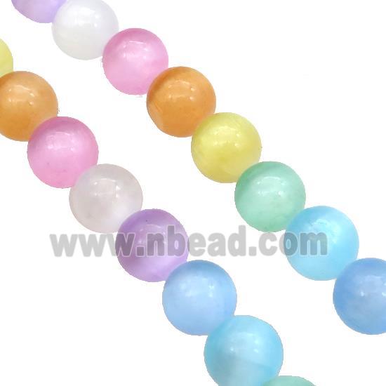 Selenite Beads Smooth Round Mixed Color