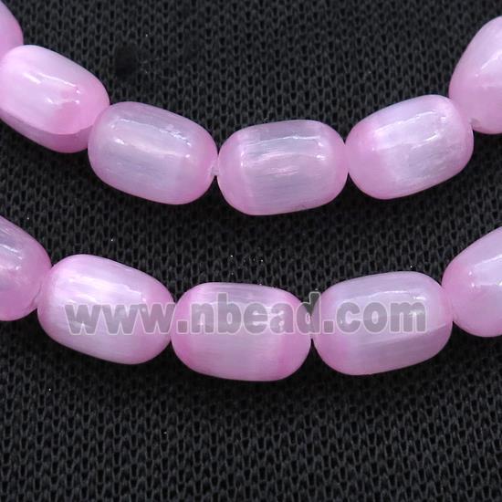 Selenite Beads Hotpink Dye Barrel