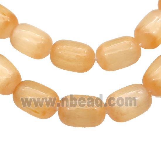 Selenite Beads Orange Dye Barrel