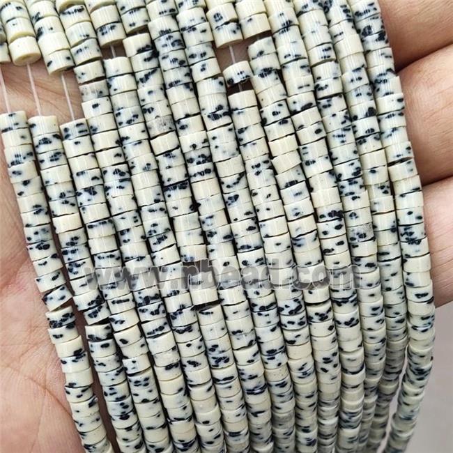 Beige Yellow Ceramics Heishi Beads