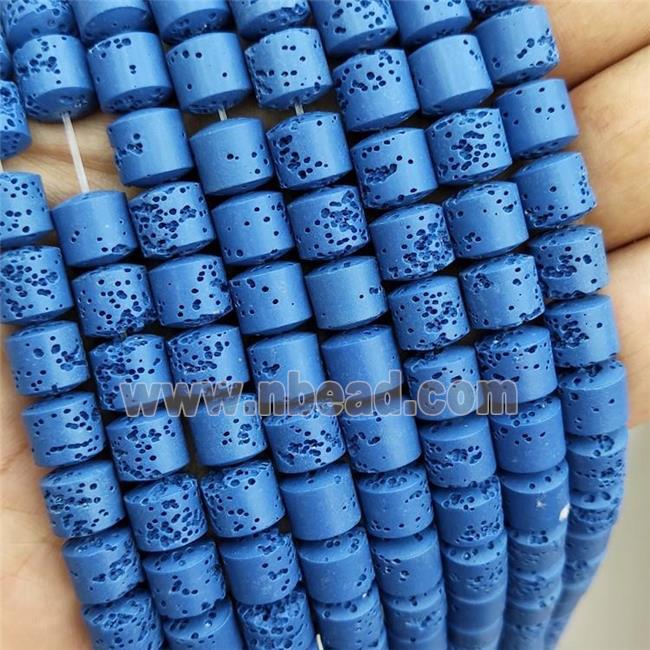 Rock Lava Column Beads Rich Blue Dye