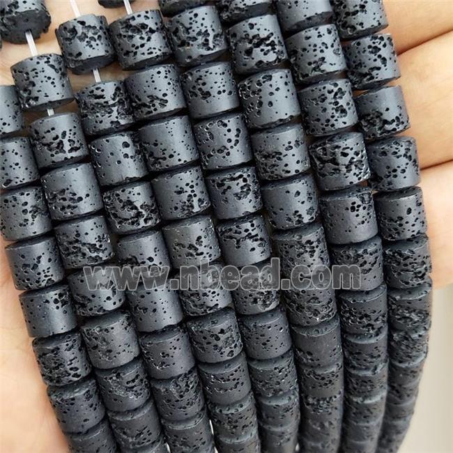 Black Rock Lava Column Beads Tube