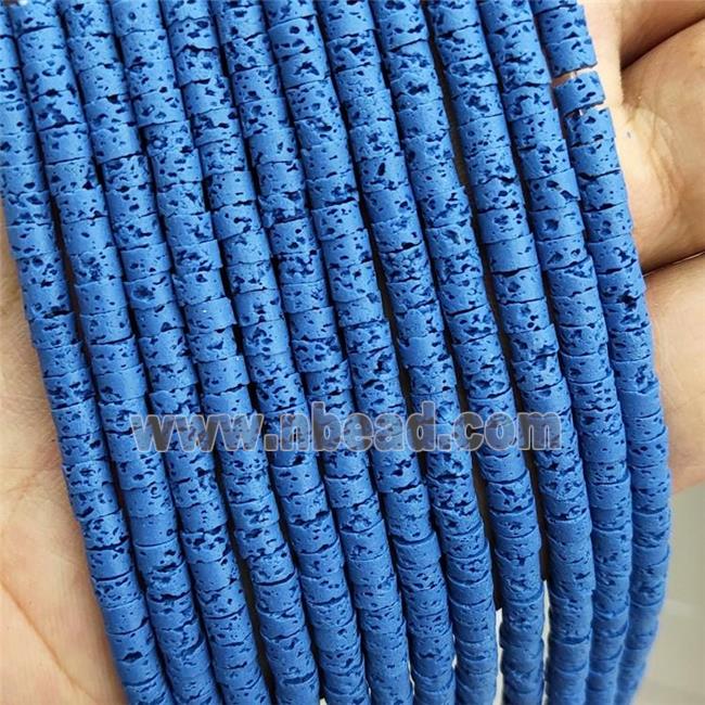 Rock Lava Heishi Beads Rich Blue Dye