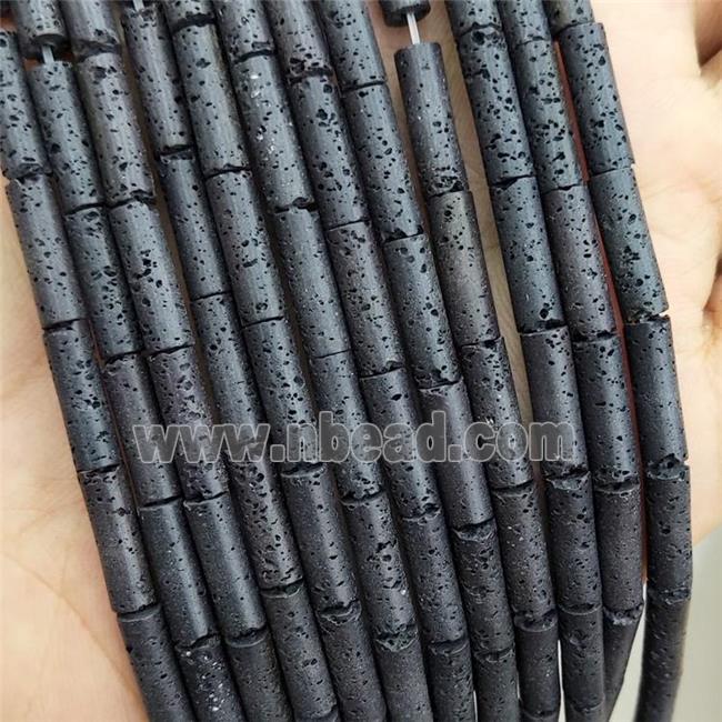 Black Rock Lava Tube Beads Column