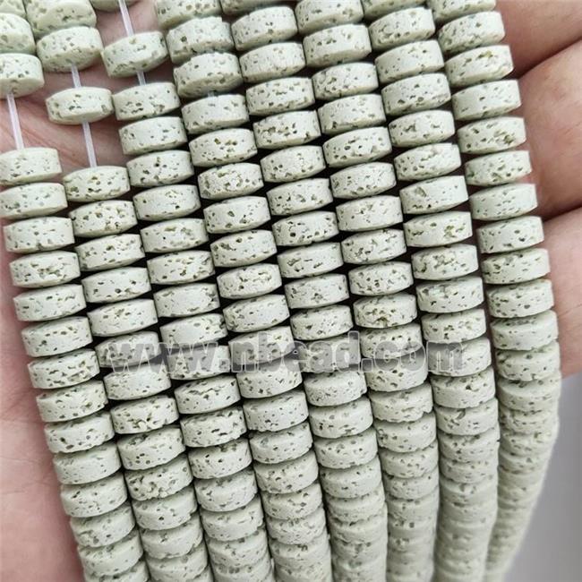 Rock Lava Heishi Beads Mint Green Dye