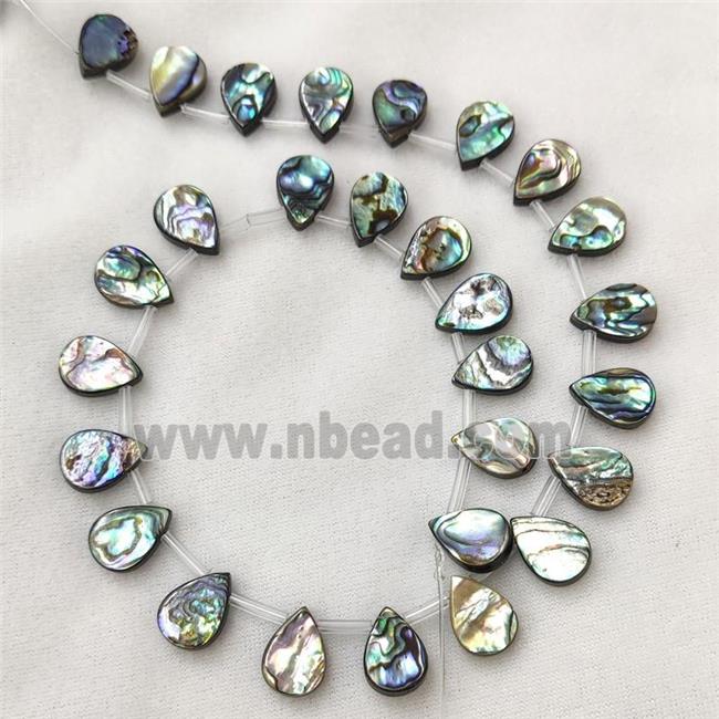 Abalone Shell Teardrop Beads Multicolor Topdrilled