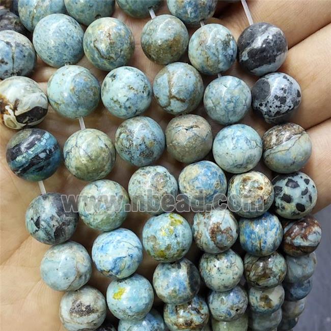 Natural Variscite Beads Blue Smooth Round