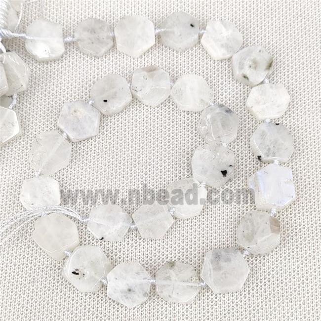 Natural White Moonstone Beads Hexagon