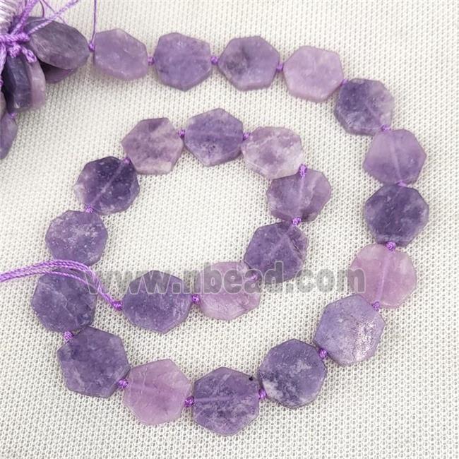 Natural Purple Lepidolite Beads Hexagon