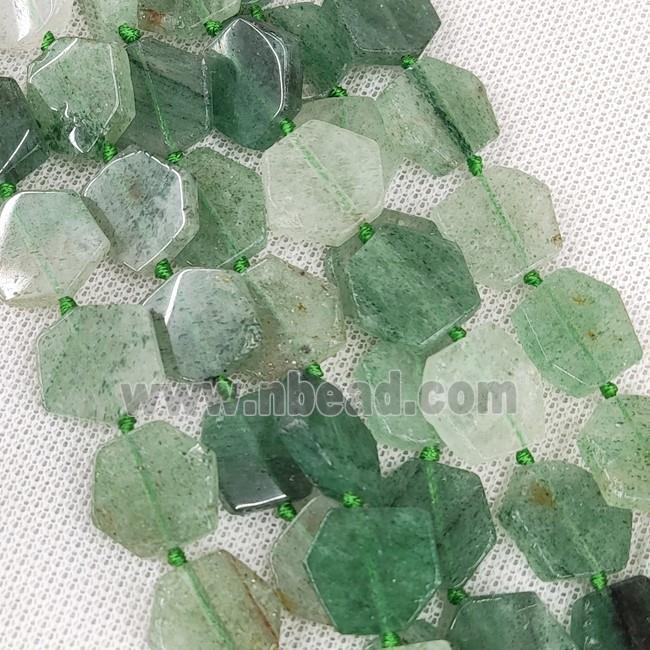 Natural Green Strawberry Quartz Beads Hexagon