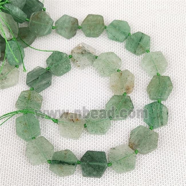 Natural Green Strawberry Quartz Beads Hexagon