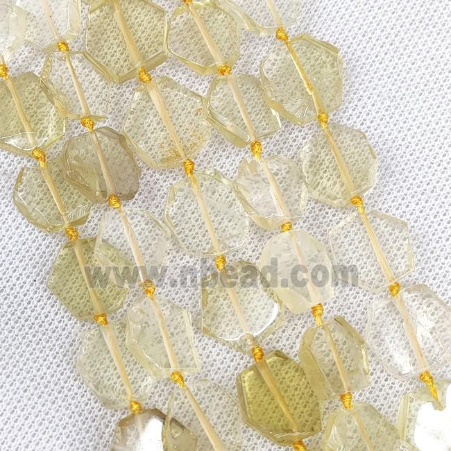 Natural Lemon Quartz Beads Hexagon