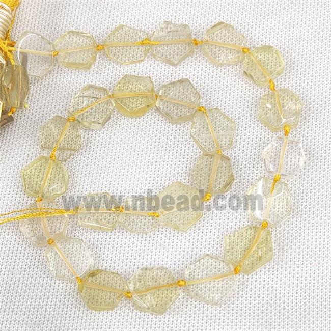 Natural Lemon Quartz Beads Hexagon