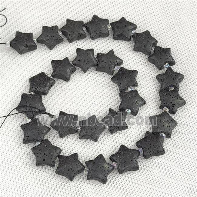 Lava Rock Star Beads Black