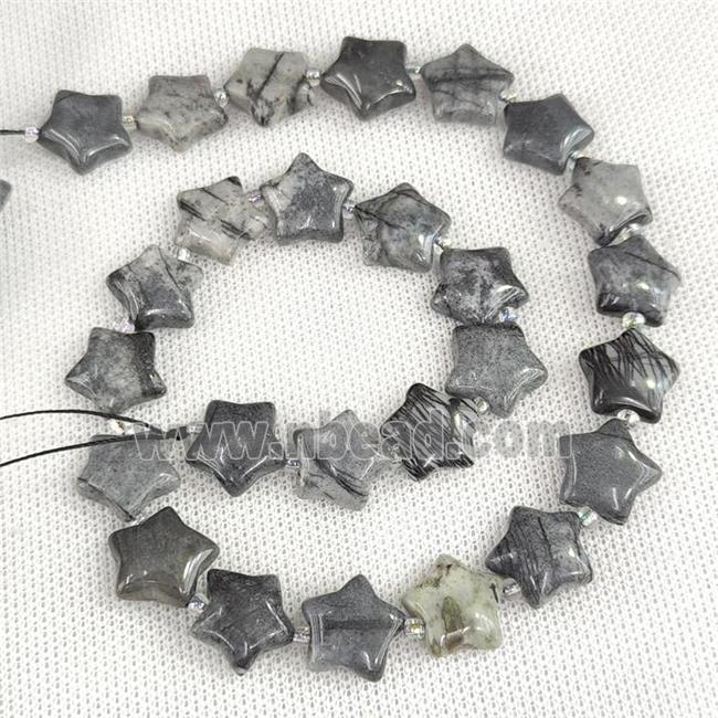 Black Silk Jasper Star Beads