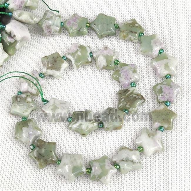 Natural Green Peace Jasper Beads Star Lucky