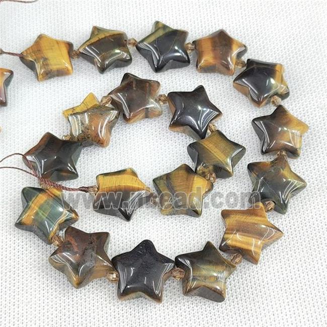 Natural Tiger Eye Stone Star Beads