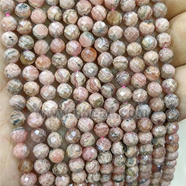 Natural Argentine Rhodochrosite Beads Pink Faceted Round