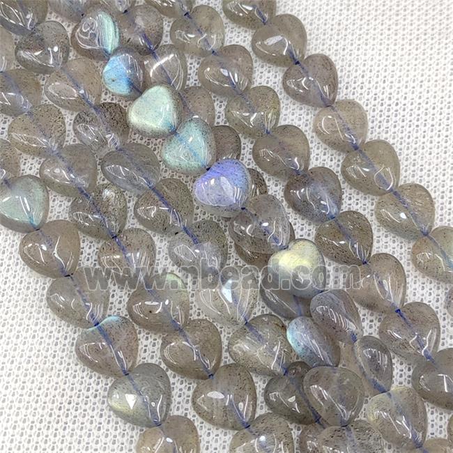 Natural Labradorite Heart Beads A-Grade