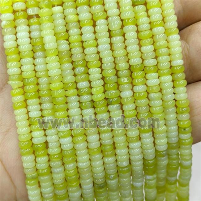 Natural Lemon Jade Beads Olive Smooth Rondelle