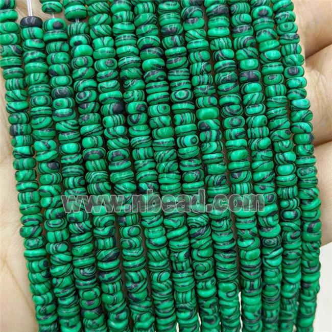 Synthetic Malachite Beads Green Smooth Rondelle