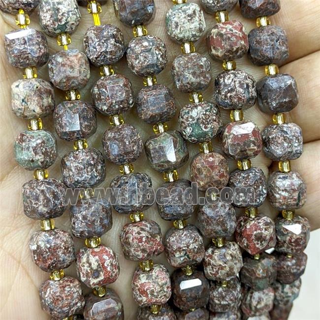 Natural Ocean Jasper Beads Faceted Cube