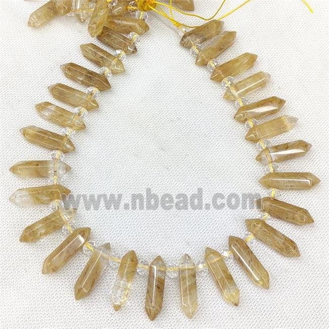 Synthetic Quartz Prism Beads Khaki