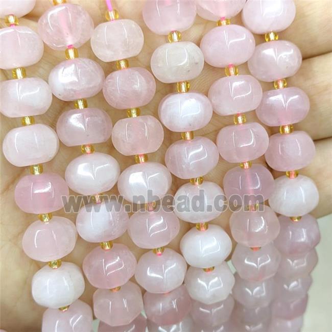 Natural Pink Rose Quartz Lantern Beads Pumpkin