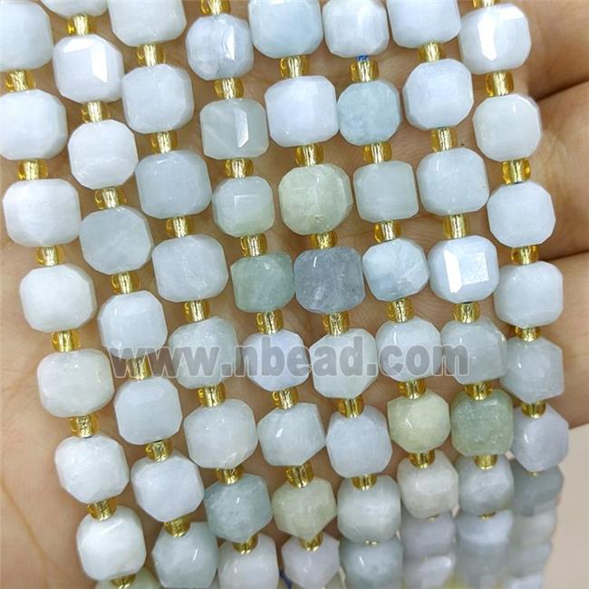 Natural Aquamarine Beads Faceted Cube