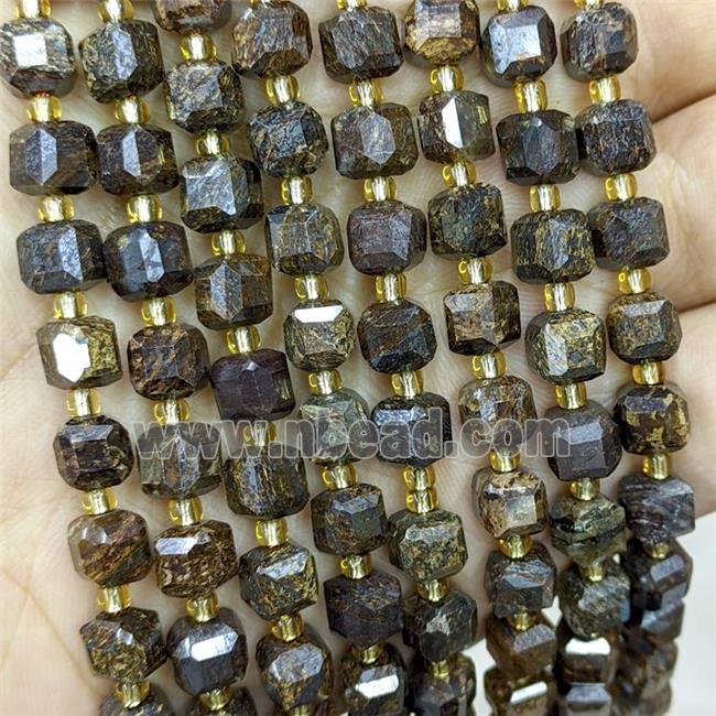 Natural Bronzite Beads Faceted Cube