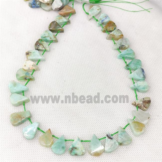 Green Chrysocolla Beads Teardrop Topdrilled